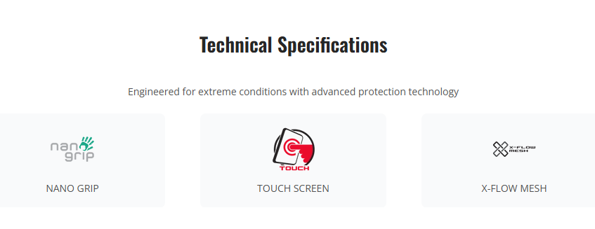 4.5 Glove Technical Specifications